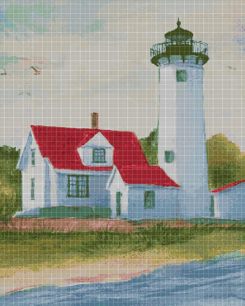 Lighthouse 3 cross stitch pattern in pdf DMC