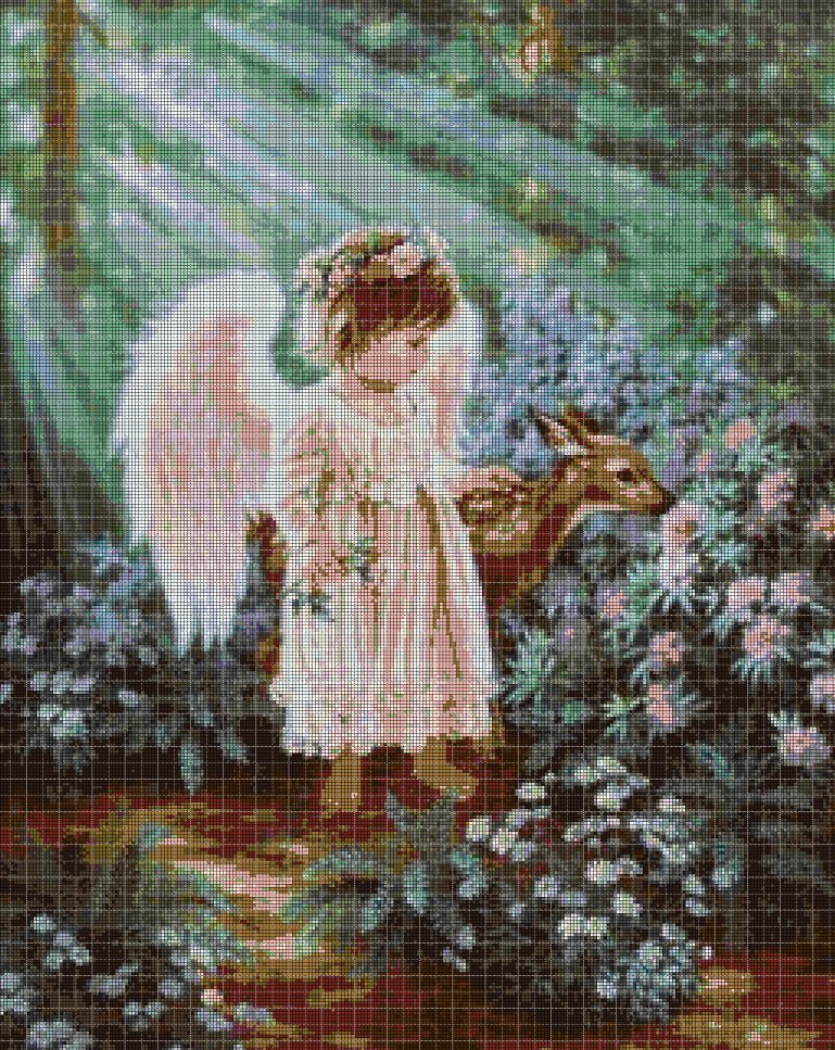 Little Angel 4 cross stitch pattern in pdf DMC