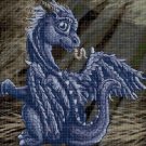 Little blue dragon cross stitch pattern in pdf DMC