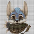 Little blue fox cross stitch pattern in pdf DMC