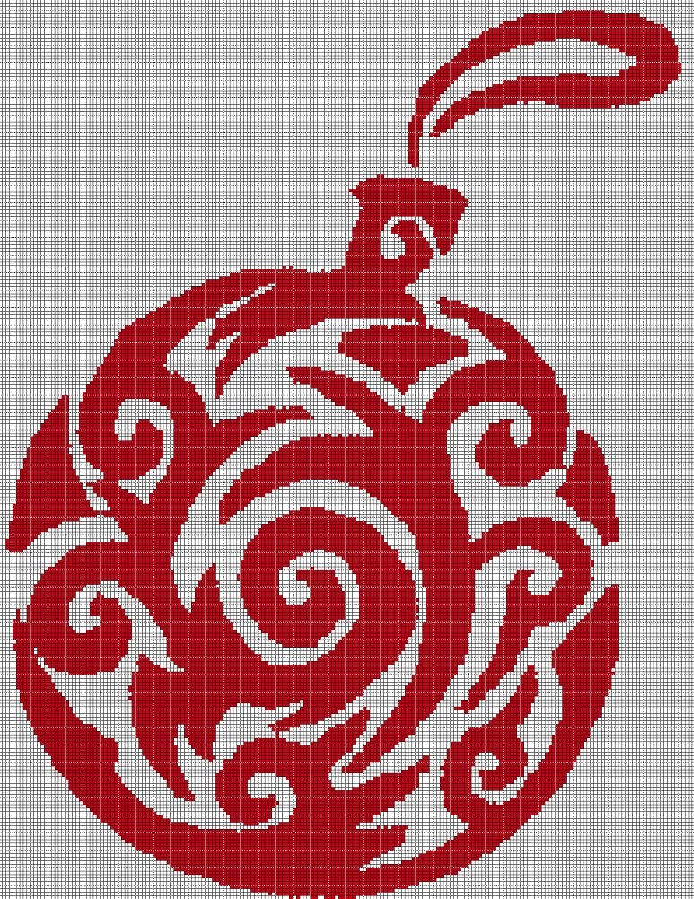 Christmas balls 2 silhouette cross stitch pattern in pdf