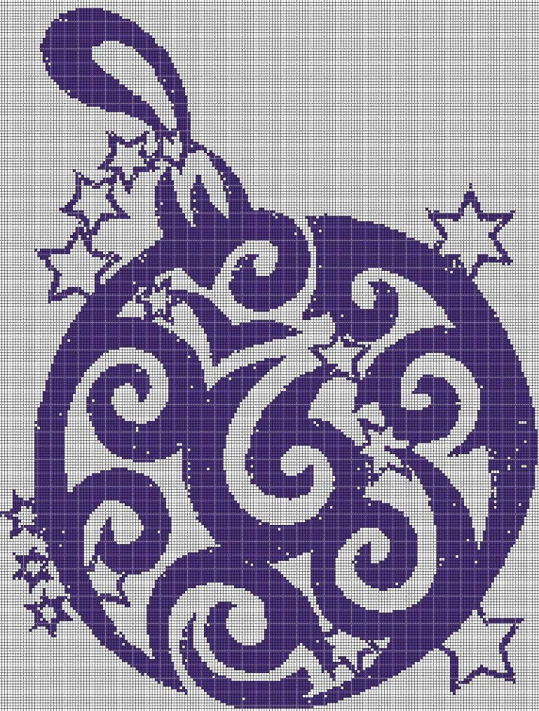 Christmas balls 3 silhouette cross stitch pattern in pdf