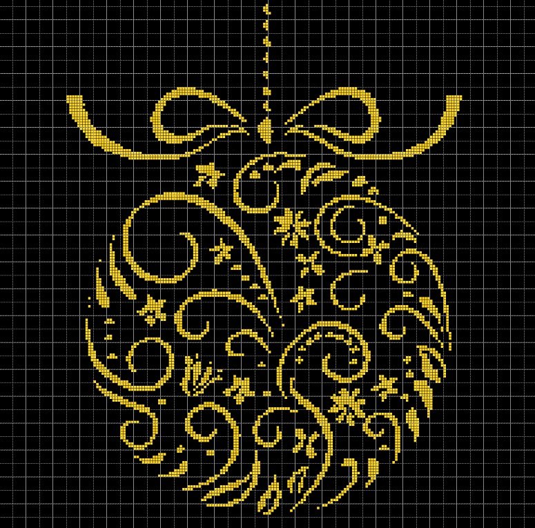 Christmas balls 5 silhouette cross stitch pattern in pdf
