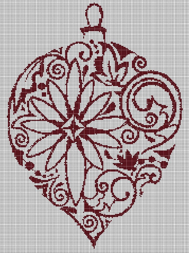Christmas balls 6 silhouette cross stitch pattern in pdf
