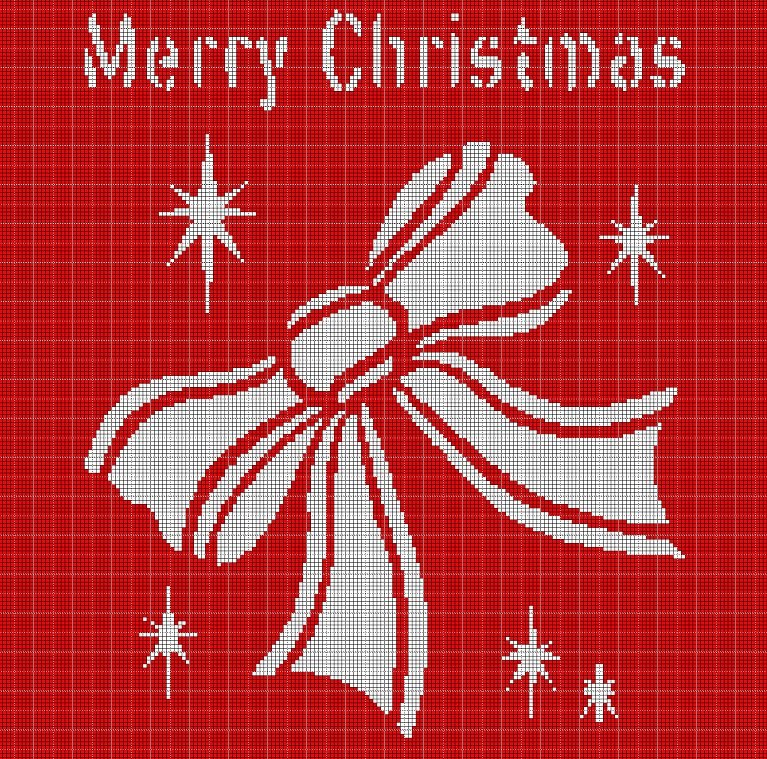 Christmas Bow 2 silhouette cross stitch pattern in pdf