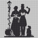 Christmas carol singers silhouette cross stitch pattern in pdf