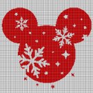 Christmas Mickey head silhouette cross stitch pattern in pdf