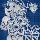 Christmas snowman silhouette cross stitch pattern in pdf