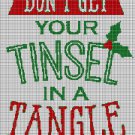 Don't get your tinsel in a tangle silhouette cross stitch pattern in pdf