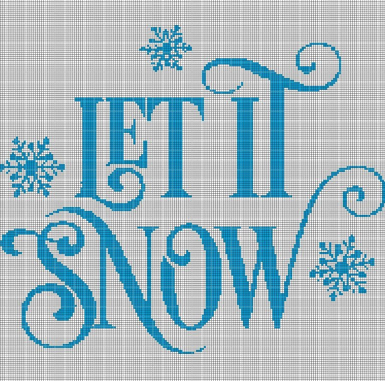Let it snow silhouette cross stitch pattern in pdf