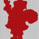 Santa Claus silhouette cross stitch pattern in pdf