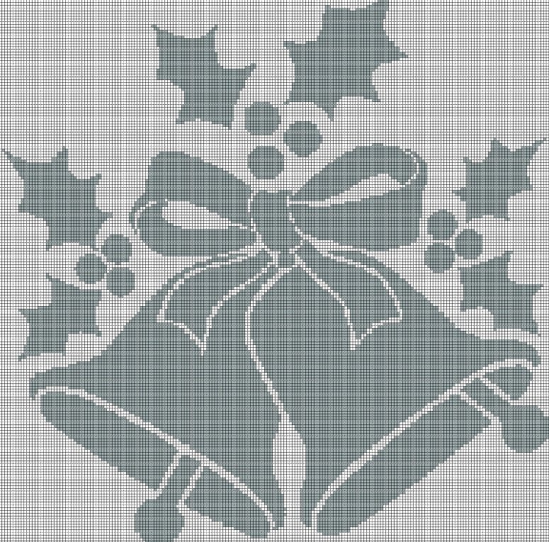 Silver bells silhouette cross stitch pattern in pdf