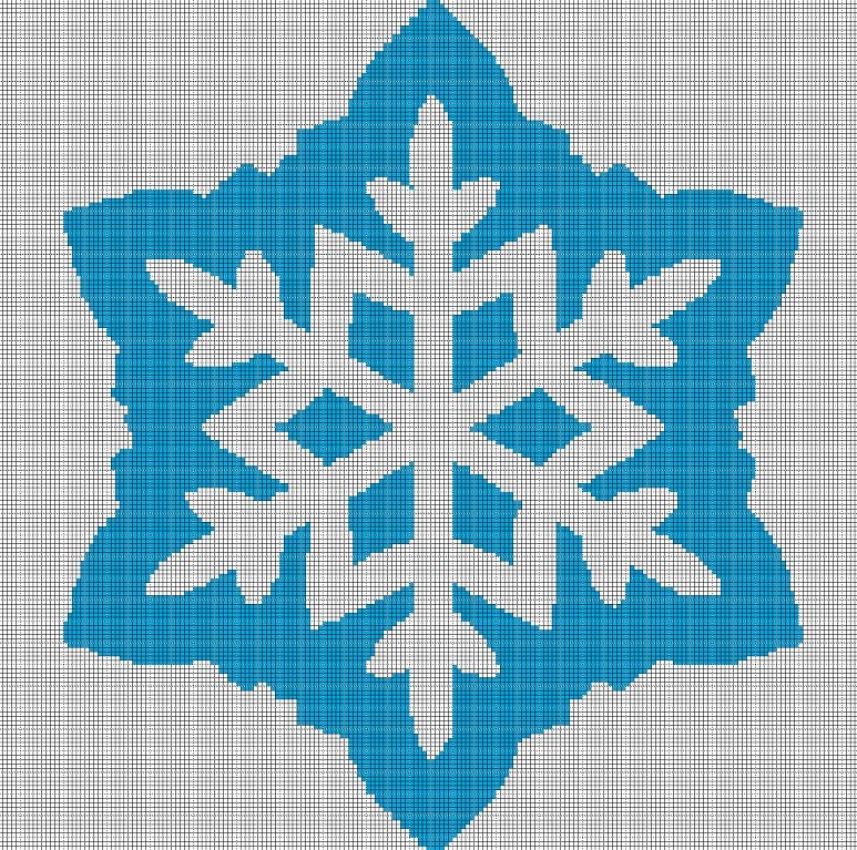 Snowflake silhouette cross stitch pattern in pdf