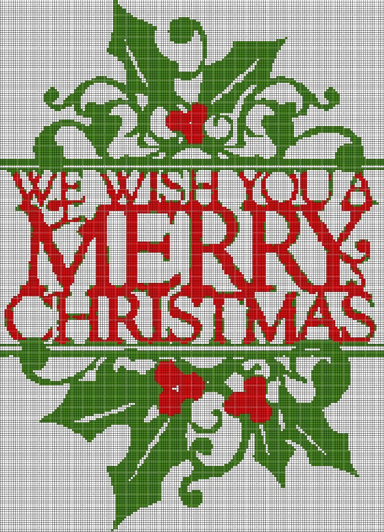 We wish you a Merry Christmas silhouette cross stitch pattern in pdf