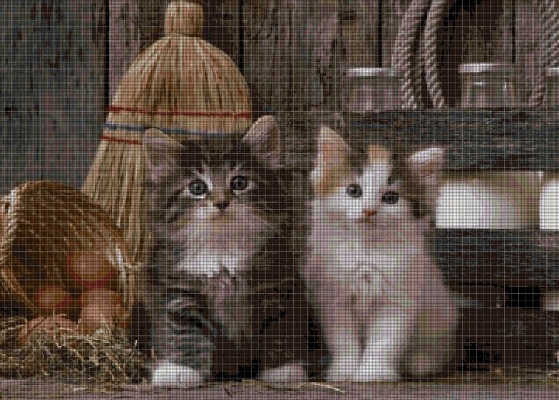 Little Cats 3 cross stitch pattern in pdf DMC