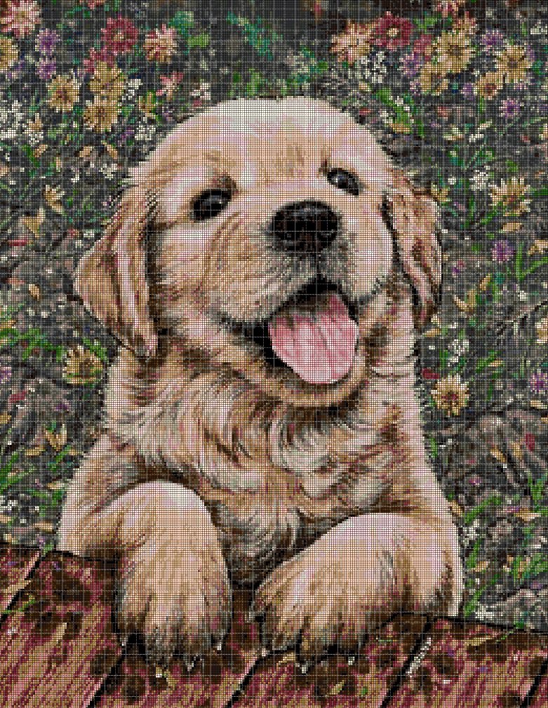 Little dog cross stitch pattern in pdf DMC