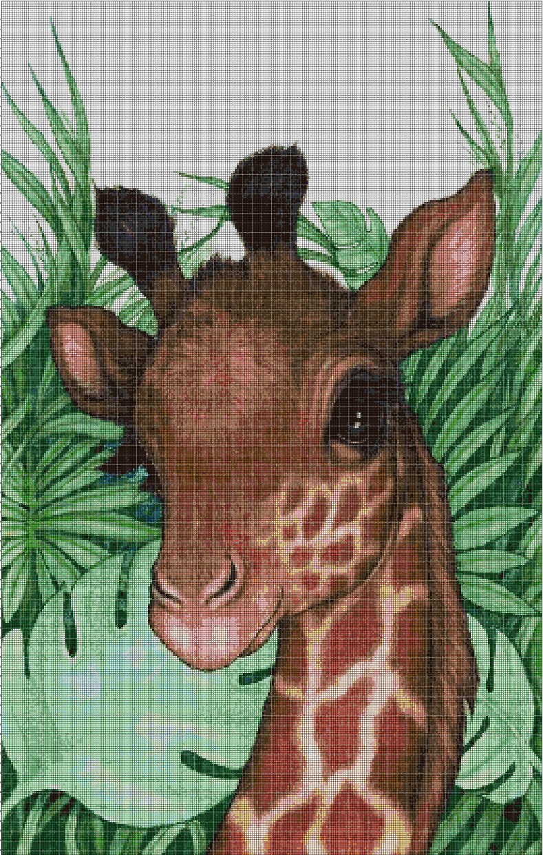 Little Giraffe cross stitch pattern in pdf DMC