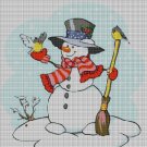 Little snowman cross stitch pattern in pdf DMC