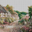 Little village landscape cross stitch pattern in pdf DMC