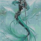 Mermaid warrior cross stitch pattern in pdf DMC