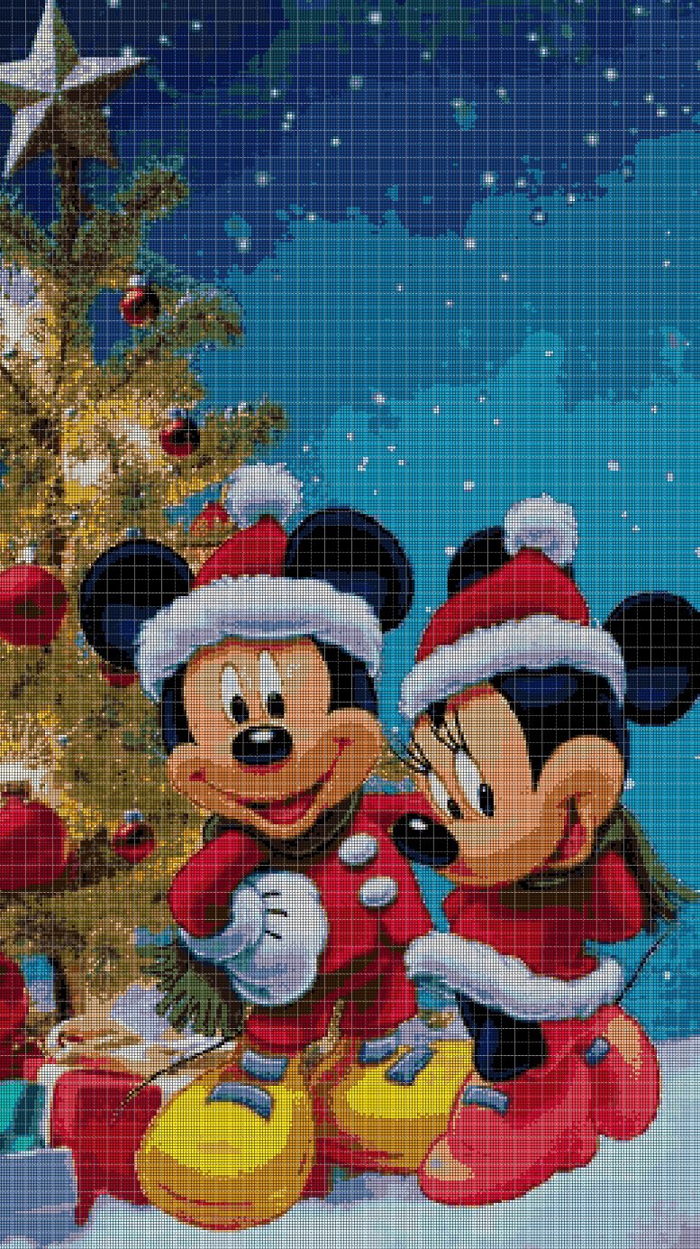 Mickey Mouse Christmas 2 cross stitch pattern in pdf DMC