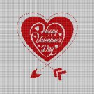 Valentines Day silhouette cross stitch pattern in pdf