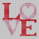 LOVE silhouette cross stitch pattern in pdf