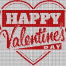 Happy Valentines Day silhouette cross stitch pattern in pdf