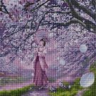 Cherry blossom tree cross stitch pattern in pdf DMC
