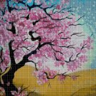 Blossoming cherry tree cross stitch pattern in pdf DMC