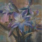 Blue lily cross stitch pattern in pdf DMC