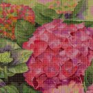 Pink Hydrangea cross stitch pattern in pdf DMC