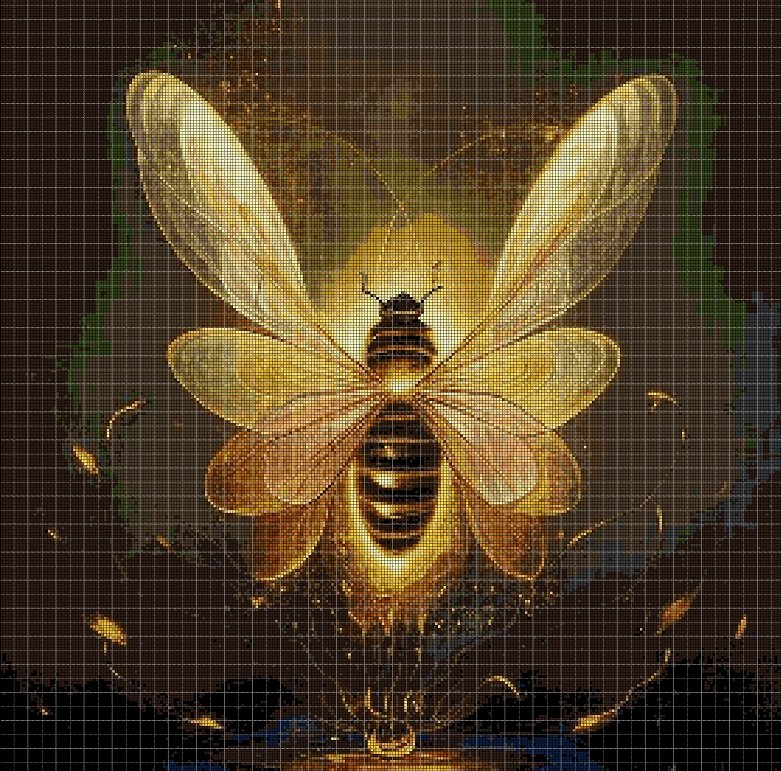 Nice bee 3 cross stitch pattern in pdf DMC