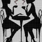 Gossipy women silhouette cross stitch pattern in pdf