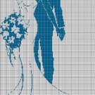 Wedding couple 2 silhouette cross stitch pattern in pdf
