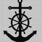 Black anchor silhouette cross stitch pattern in pdf