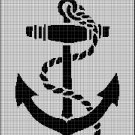 Black anchor 2 silhouette cross stitch pattern in pdf