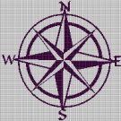 Compass silhouette cross stitch pattern in pdf