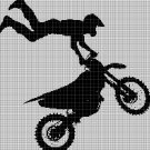 Motocross rider 2 silhouette cross stitch pattern in pdf
