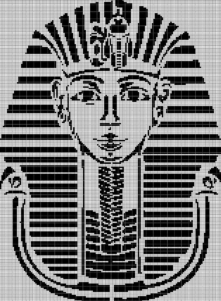 Tutankhamun silhouette cross stitch pattern in pdf
