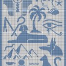 Egypten Hieroglyphen Symbole silhouette cross stitch pattern in pdf