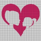 Mother and Daughter 3 silhouette cross stitch pattern in pdf