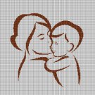 Mother and Son 2 silhouette cross stitch pattern in pdf