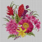 Colorful Flower Bouquet cross stitch pattern in pdf DMC