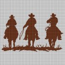 Cowboys silhouette cross stitch pattern in pdf