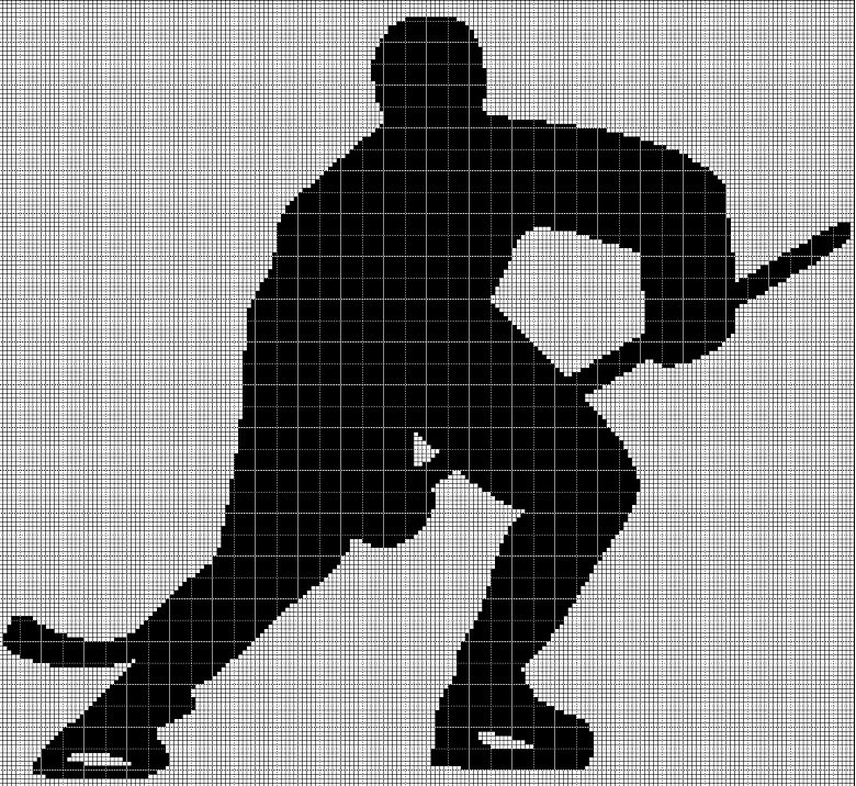 Hockey silhouette cross stitch pattern in pdf