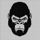 Gorilla head silhouette cross stitch pattern in pdf