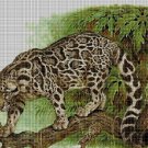 Clouded Leopard cross stitch pattern in pdf DMC