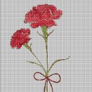 Carnation flower silhouette cross stitch pattern in pdf