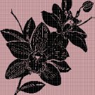 Orchids 2 silhouette cross stitch pattern in pdf